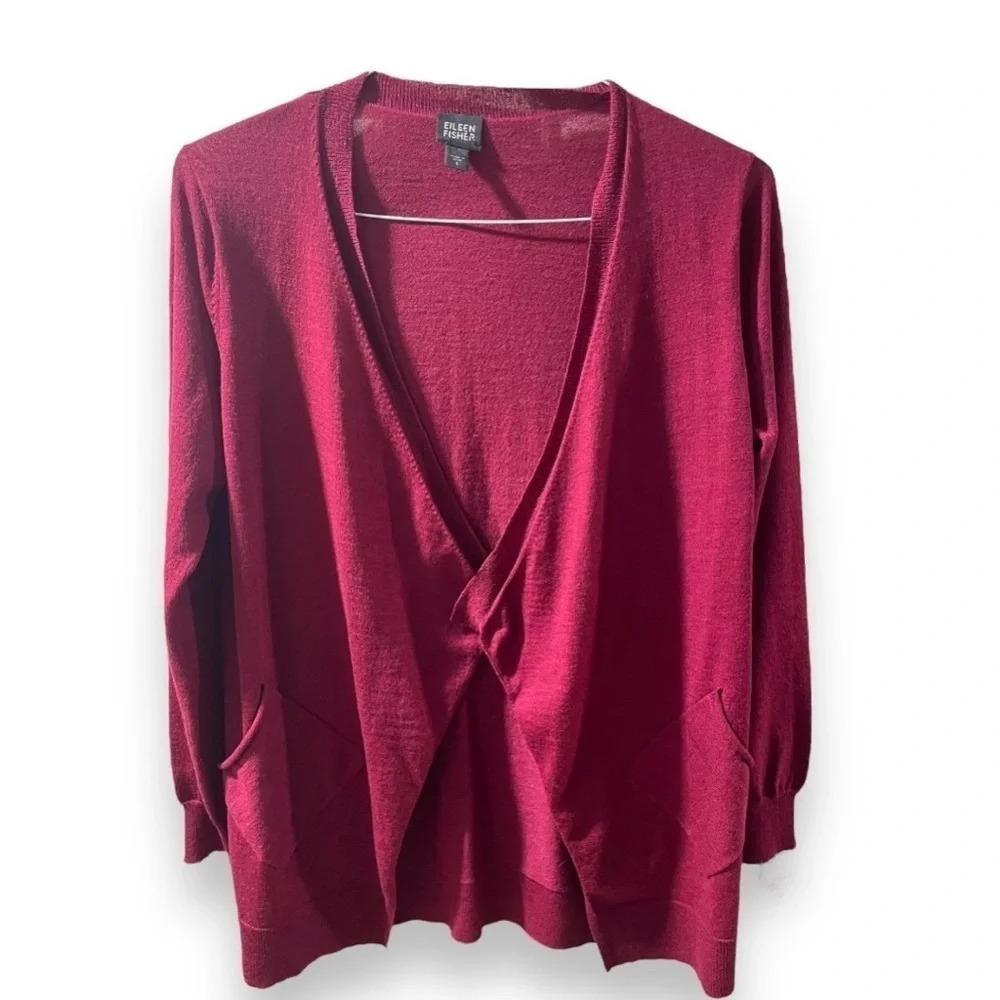 Eileen Fisher Open Front Cardigan, Size Small, Excellent Condition.’’100% wool